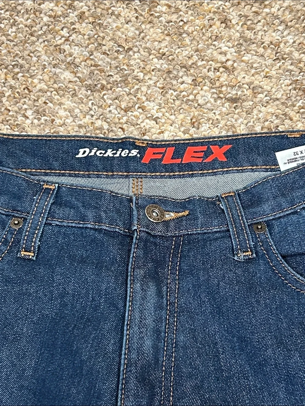 Dickies Flex Men’s 32x32 Dark Blue Carpenter Jeans Relaxed Straight